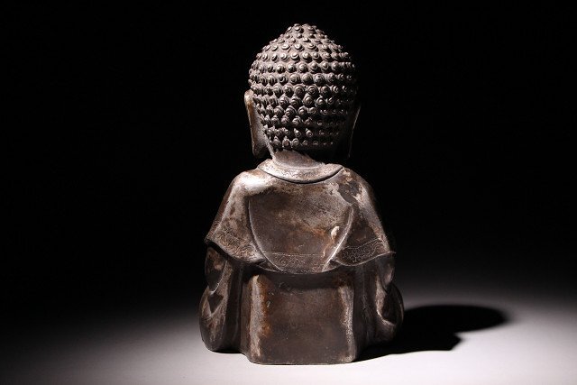 博物館展示品　来歴有　352　清時代　白銅如来座像　高さ約21.5cm(検)中国 古玩 仏像 佛像 仏教 美術 佛教_画像5