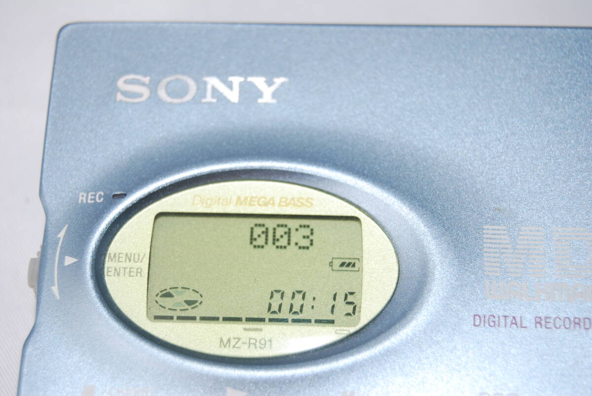 ★外観良好★再生、音出しOK★ SONY ソニー MDウォークマン MZ-R91 ブルー #SA-393の画像3