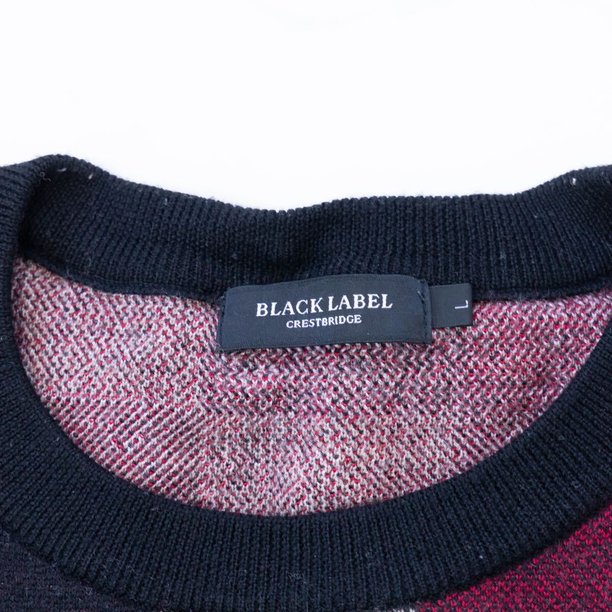 【BLACK LABEL CRESTBRIDGE】ブラックレーベルクレストブリッジ　ニット　チェック　レッド_画像6