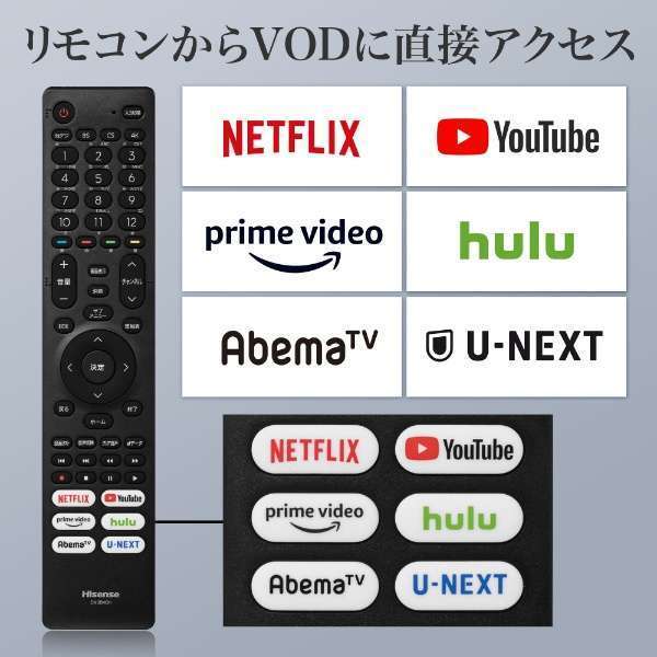 【超お買い得品・大幅値下げ・アウトレット品】ハイセンス 65V型 4K内蔵液晶テレビ 65E6G YouTube対応★送料無料★(一部地域は追加分必要)の画像2