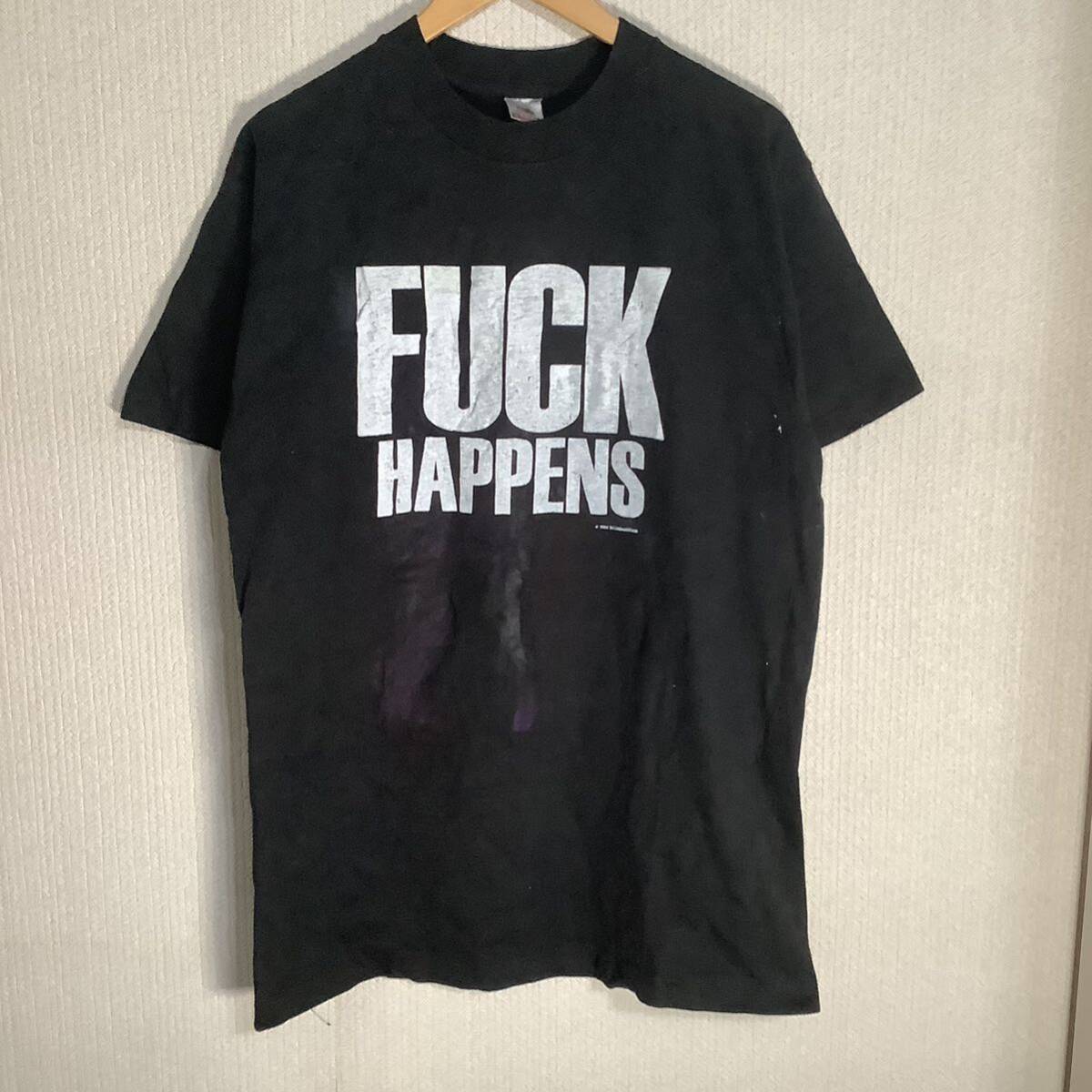 1990s Soundgarden FUCK HAPPENS 当時もの Hanes製 サイズL オルタナティブ ロック 80s 90s ヴィンテージ Tシャツの画像1