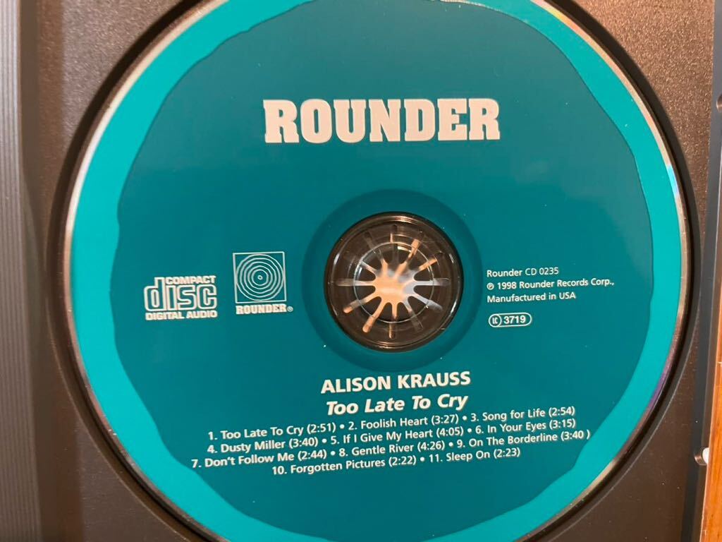 CD ALISON KRAUSS / TOO LATE TO CRY_画像2