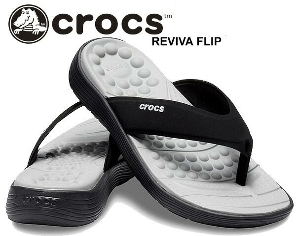 22cm Crocs libai полировка "губа" frop сандалии черный CROCS REVIVA FLIP BLACK W6