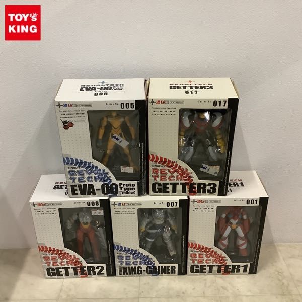 1円〜 未開封 海洋堂 リボルテック ゲッターロボ ゲッター3 新世紀エヴァンゲリオン エヴァンゲリオン零号機 イエロー 他_画像1