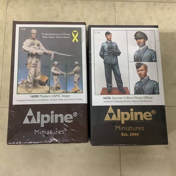 1円〜 未開封 Alpine Miniatures 1/16 16008 Modern USMC Sniper、16025 Italian Paratrooper Nembo Division 他 ガレージキット_画像2