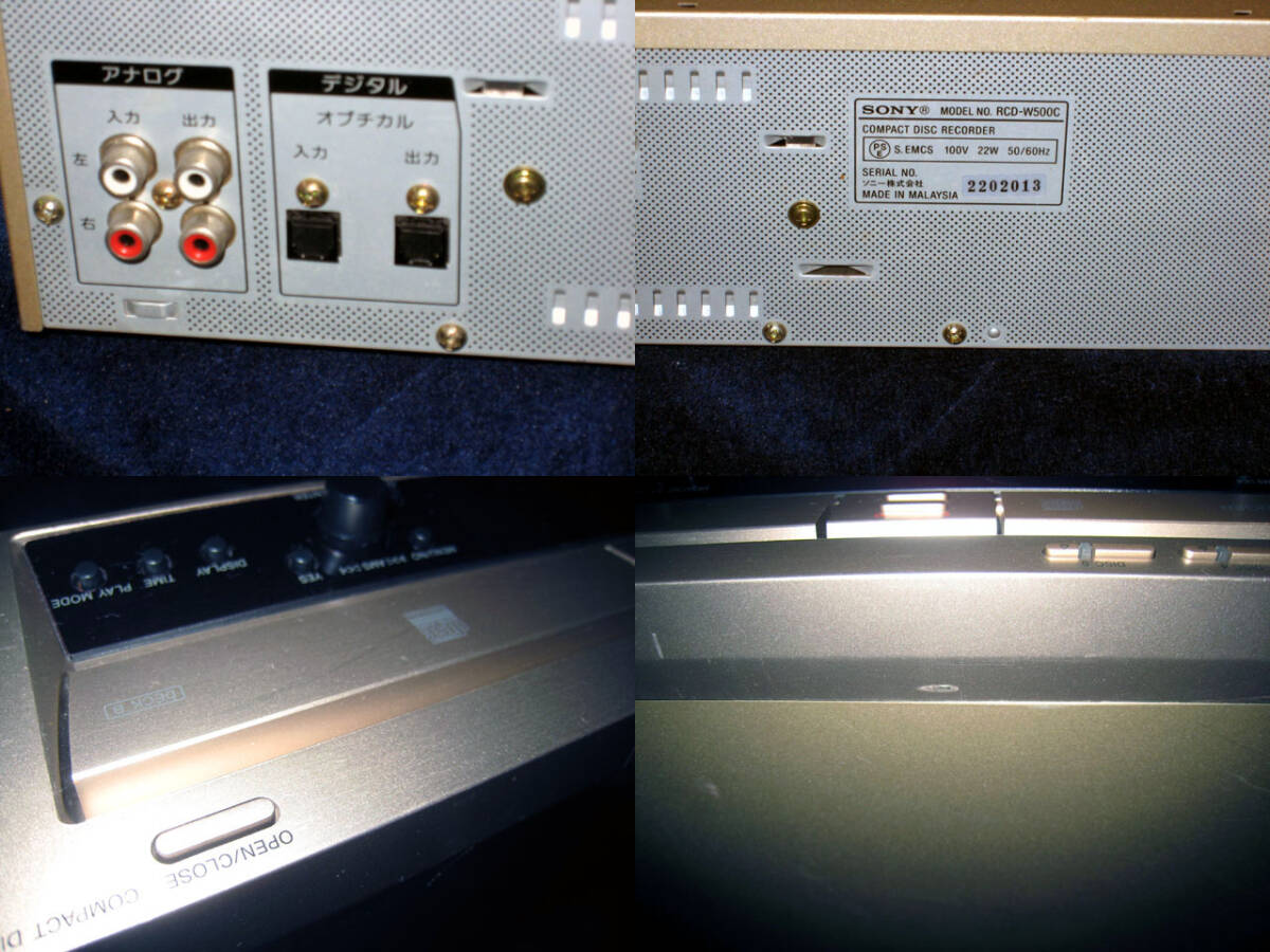 ＳＯＮＹ　5連ＣＤ＆ＣＤ－Ｒ　ＲＣＤ－Ｗ５００Ｃ　ジャンク_画像3