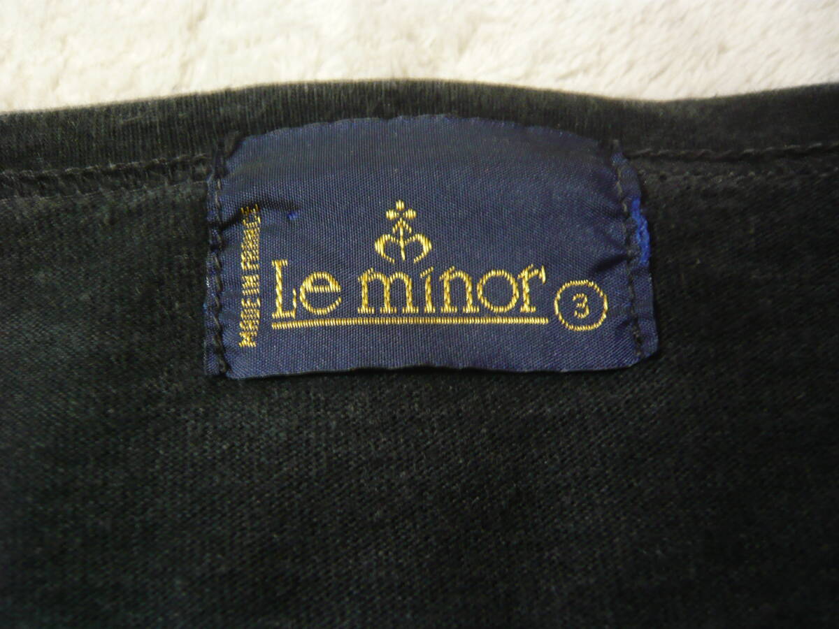 Le minor ルミノア フランス製 ボートネック マリンボーダー ロングスリーブ 長袖Tシャツ 黒×白 メンズM_画像8