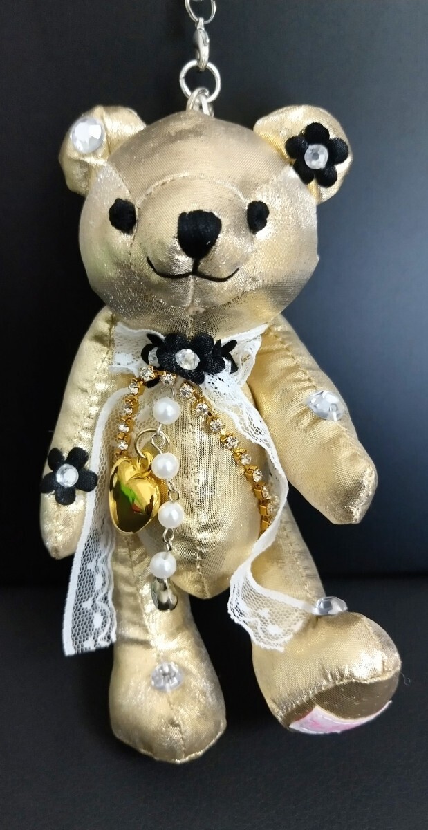 【Otty's World】犬服＆小物ブランド☆大原がおりプロデュース♪Bear☆くま☆キーリング☆キーホルダー☆チャーム☆ぬいぐるみ☆GOLD!!_画像5