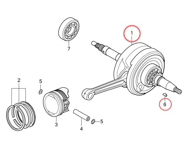 「AP-130K6」【 не оригинальный товар  JA07 для  коленвал COMP】...#⇒ 13000-KWB-601/JA07/ crank / коленвал /... стержень /...110