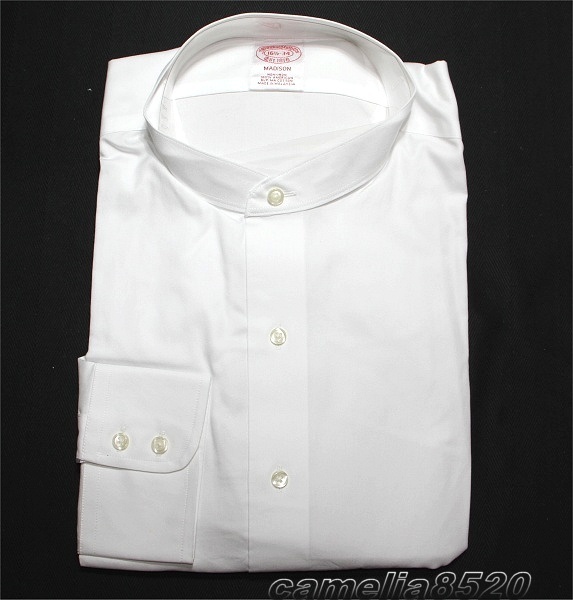 BROOKS BROTHERS ブルックスブラザーズ MADISON 長袖シャツ ホワイト 17.5 / 34 サイズ XXL マレーシア製 未使用 取り外し可能な襟が3枚付_画像2