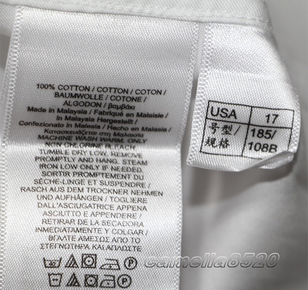 BROOKS BROTHERS ブルックスブラザーズ MADISON 長袖シャツ ホワイト 17.5 / 34 サイズ XXL マレーシア製 未使用 取り外し可能な襟が3枚付_画像5