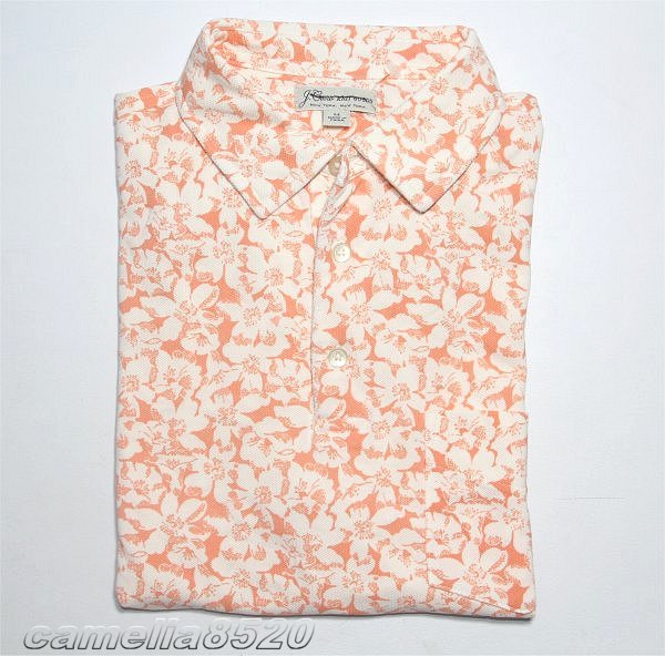 J.クルー J. Crew ポロシャツ 花柄 ライトピンク サイズ L 新品 CROSSHATCH FLOWERS PRINTED_画像1