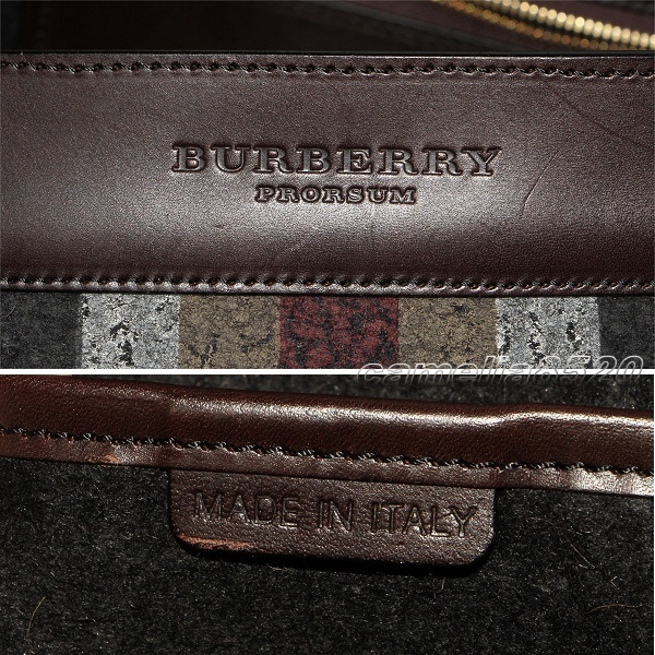 バーバリー Burberry PRORSUM 旅行 大容量 トラベル バッグ ハンドバッグ ショルダー トート ボストン ウール グレー イタリア製 美品_画像8