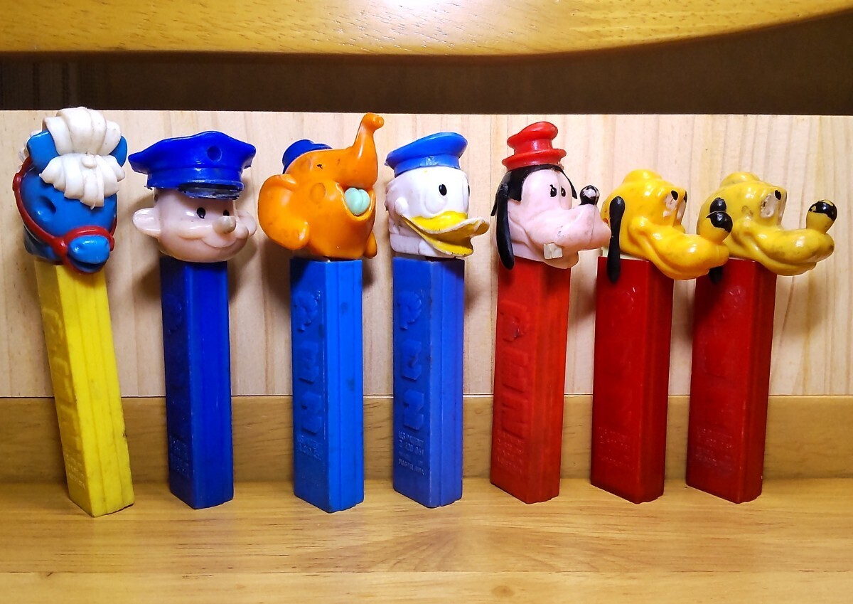 PEZ☆ ペッツ☆オールドペッツ☆1970年代☆パル・アニマル・ディズニー☆7個セット☆USED(ジャンク)の画像1