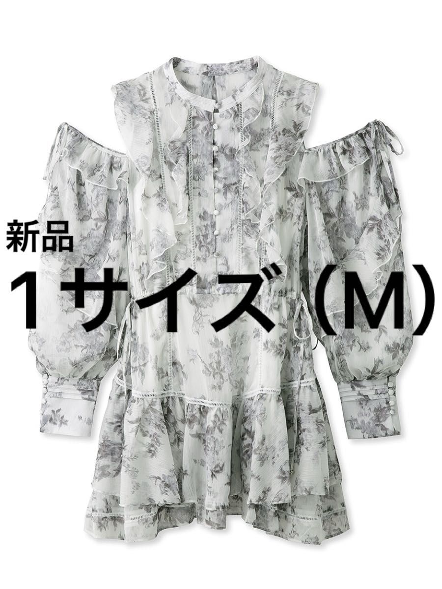 新品 SNIDEL スナイデル プリントフリルシフォンミニワンピース 新品 SNIDEL スナイデル プリントフリルシフォンミニワンピース