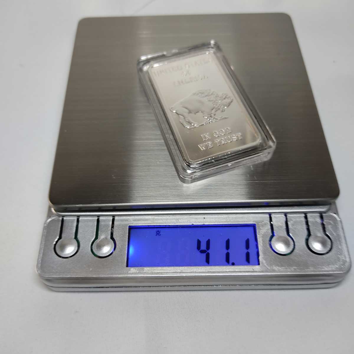 1円スタート 国内発送 プラチナカラー 銀貨 platinum plated インゴッド シルバー インディアン 重量41.1ｇ ptp レプリカ 312_画像3