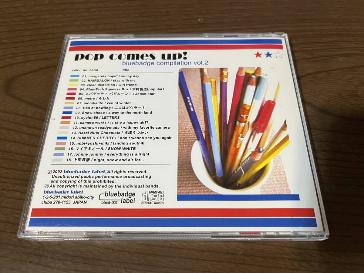 V.A.『POP COMES UP! BLUEBADGE COMPILATION VOL.2』(CD) margarets hope HAIRSALON clean distortionの画像2