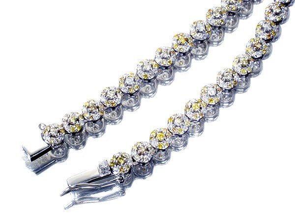 1円～【ジュエリー極】超極上品！極上天然イエロー＆クリアダイヤモンド8.65ct 超高級K18WGフルエタニティネックレス h6514krl【送料無料】の画像4