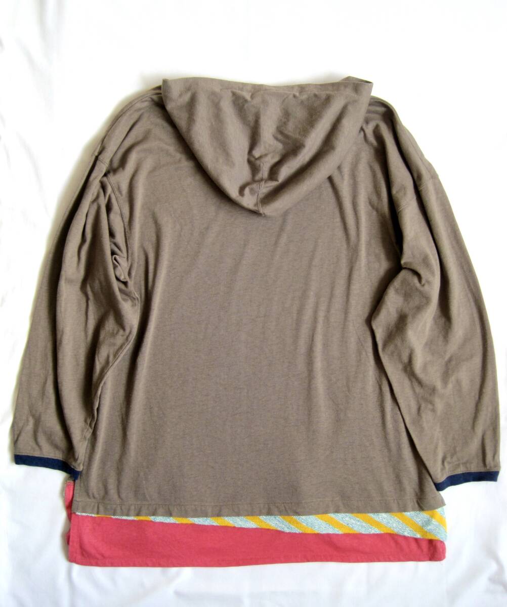 Alexander Lee Chang アレキサンダーリーチャン　裾重ね　フード　ロングスリーブTシャツ　３　日本製_画像4