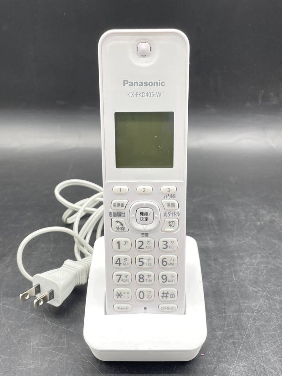 C75［通電確認済］Panasonic 増設子機 電話 ホワイト KX-FKD405-Wの画像1