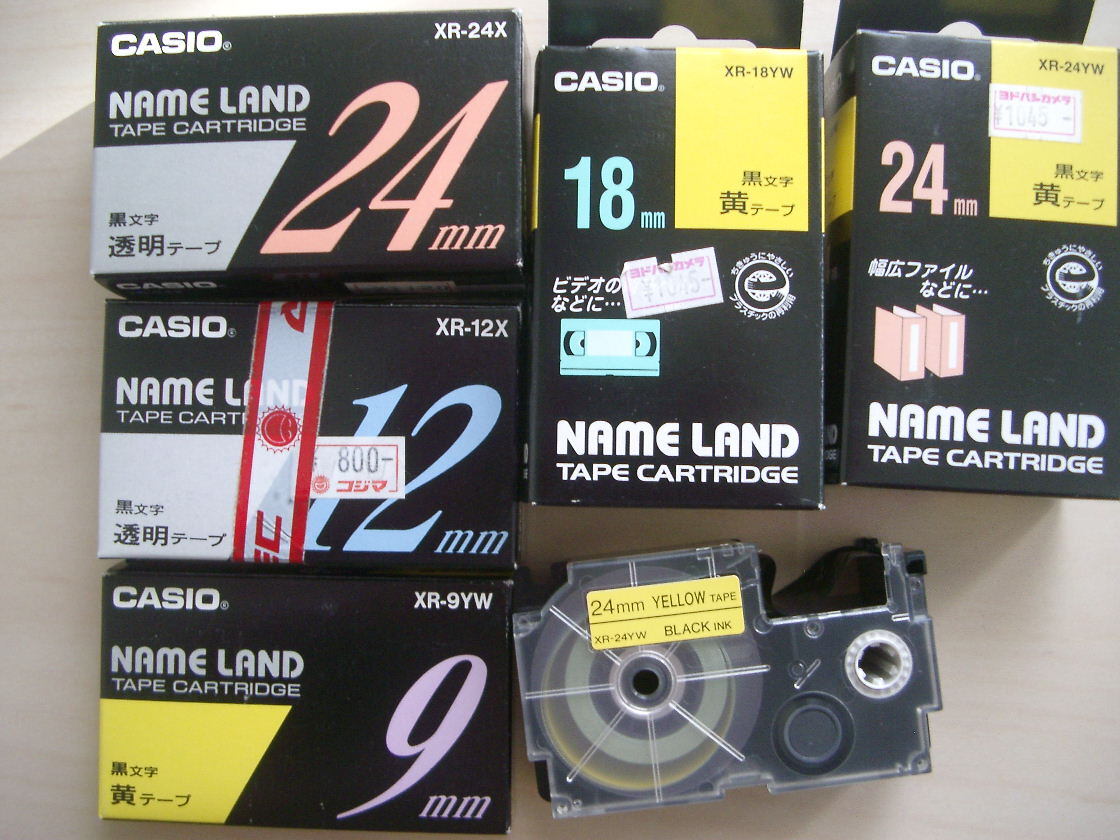 ★カシオ　ネームランド　テープカセット　6個　未使用＆使用品_画像1