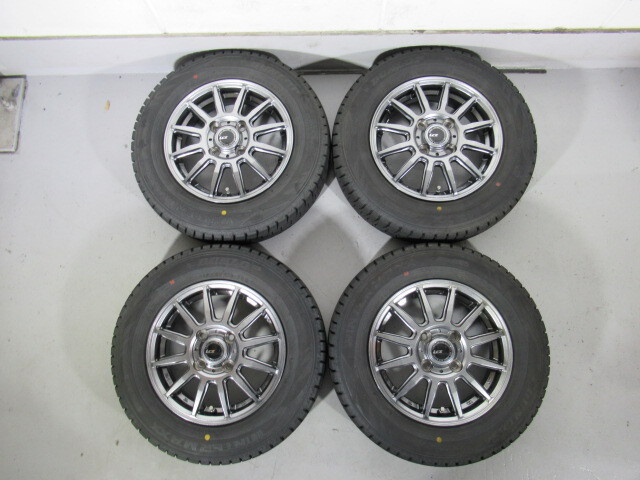 ★激安即決★ 中古スタッドレス＆ホイール 4本セット WINTERMAXX WM02 145/80R13 75Q 2022年製 13×4.00B 100/4H+43 67Φ タント Y00076_DUNLOP WINTERMAXX WM02