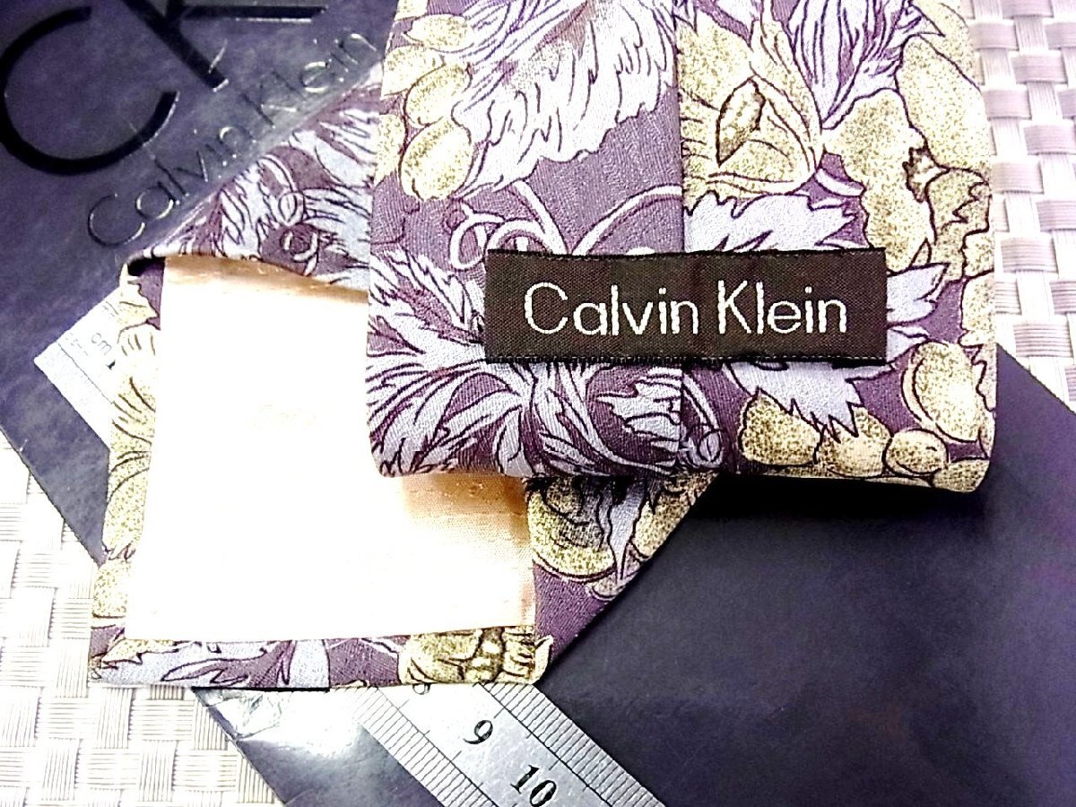 ♪1711S♪新品【花 葉っぱ 植物 柄】カルバンクライン【Calvin Klein】ネクタイの画像3