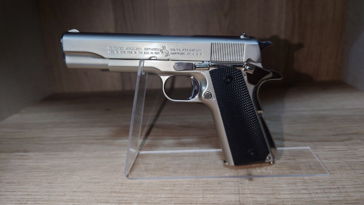 精巧1/2スケール　ミニチュアモデルガン　コルトM1911 ガバメント 　　シルバー