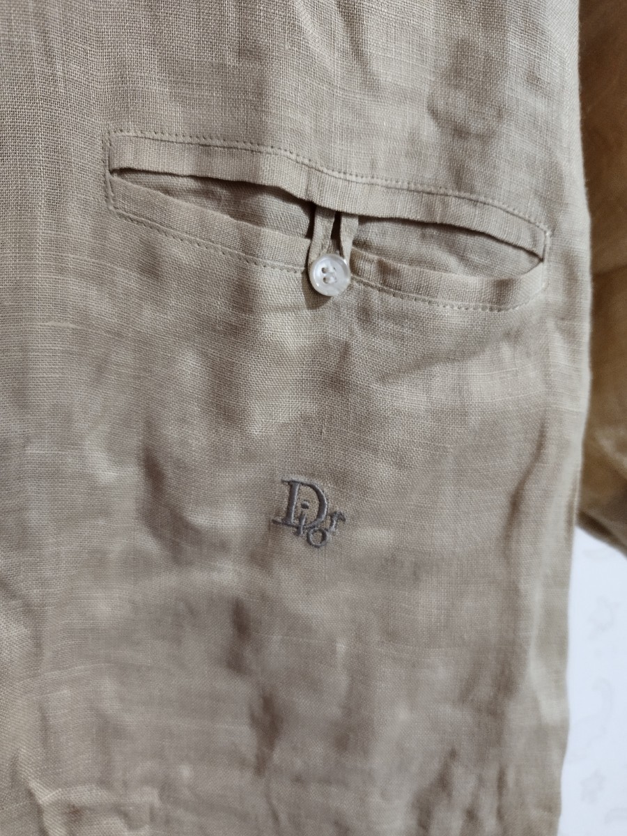 Christian Dior　クリスチャンディオール　シャツ　半袖シャツ　トップス　麻　麻シャツ　半袖_画像3