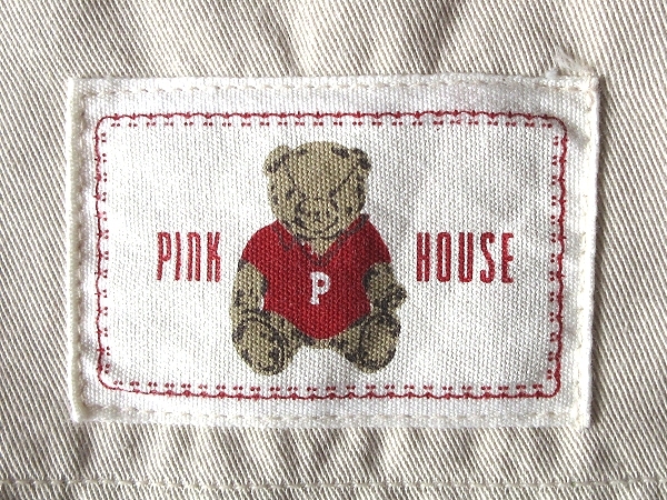 PINK HOUSE Pink House teddy bear badge Logo badge cotton tsu il . Inter pants FREE beige KANEKO ISAO Kaneko Isao 