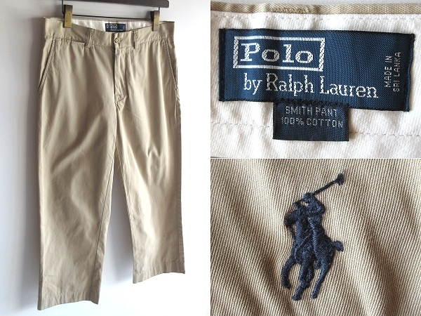 Polo by Ralph Lauren ラルフローレン SMITH PANT ポロポニーロゴ刺繍 コットン スミスパンツ チノパンツ チノパン 32 ベージュ 国内正規品の画像1