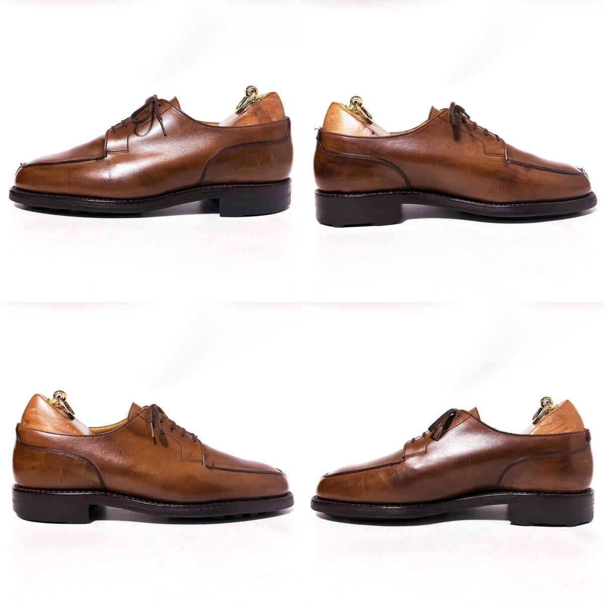 285.CROCKETT&JONES クロケットアンドジョーンズ MORETON Uチップ ビジネスシューズ 革靴 ブラウン 8.5Eの画像3