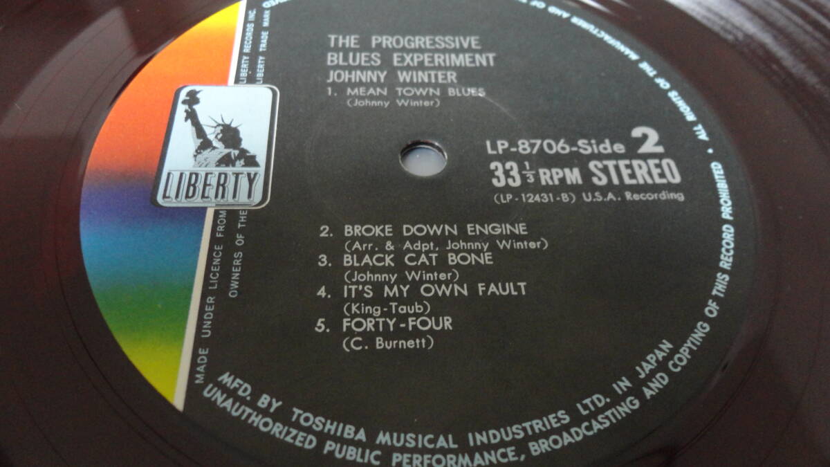 JOHNNY WINTER　ジョニーウインター登場　LP赤盤　LP-8706　当時物_画像6