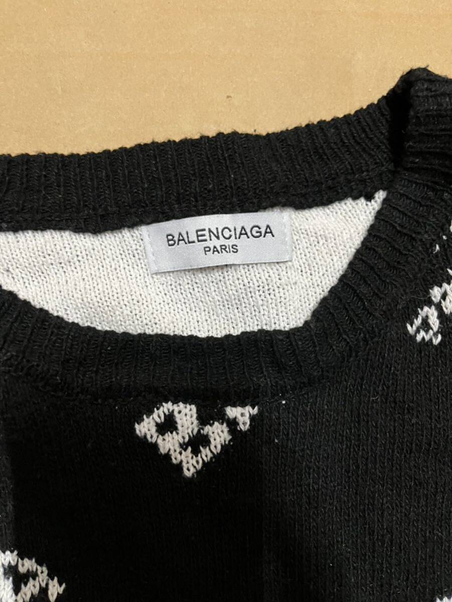 BALENCIAGA PARIS 総柄 セーター バレンシアガ ニットの画像3
