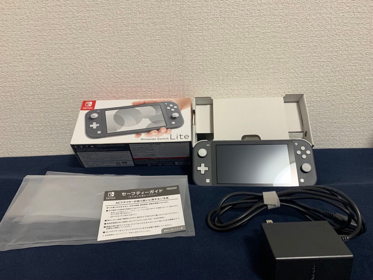 【美品】Switchライト本体 グレー 強化ガラス保護フィルムのおまけ付き♪