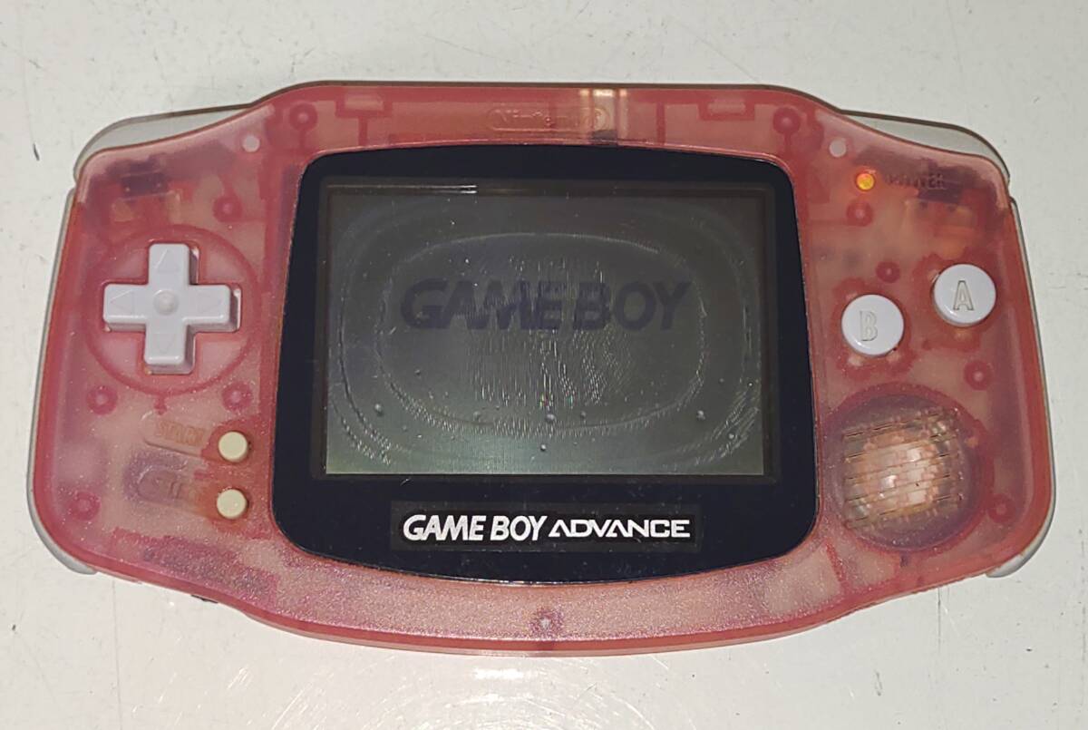 GBA ゲームボーイアドバンス ミルキーピンク （電源接続ユニットAGB-008・取説・箱付き） Nintendo GAMEBOY ADVANCE 【動作OK ジャンク品】_画像2