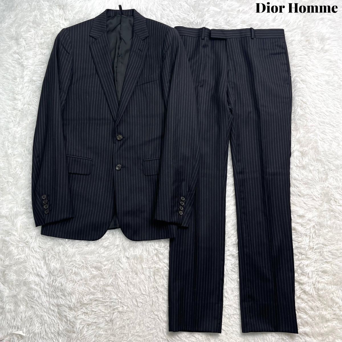 【美品】Dior Homme ディオール オム ストライプ セットアップ スーツ 04AW アーカイブ エディスリマン 46_画像1