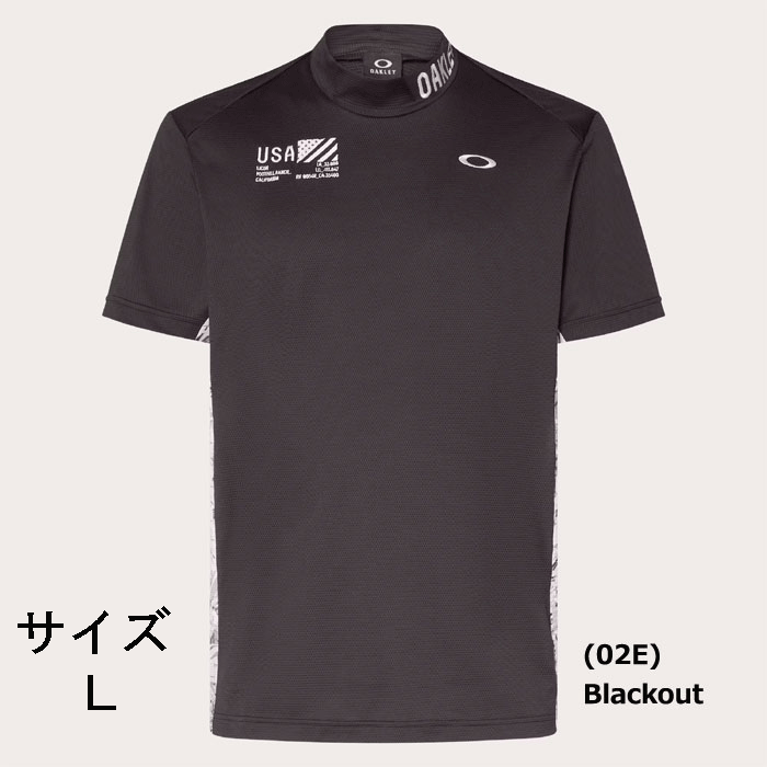 【定価9,680円】オークリー ゴルフ モックネックシャツ (FOA406438-02E JPN：L) メンズ半袖シャツ 新品値札付 2024新作【OAKLEY正規品】