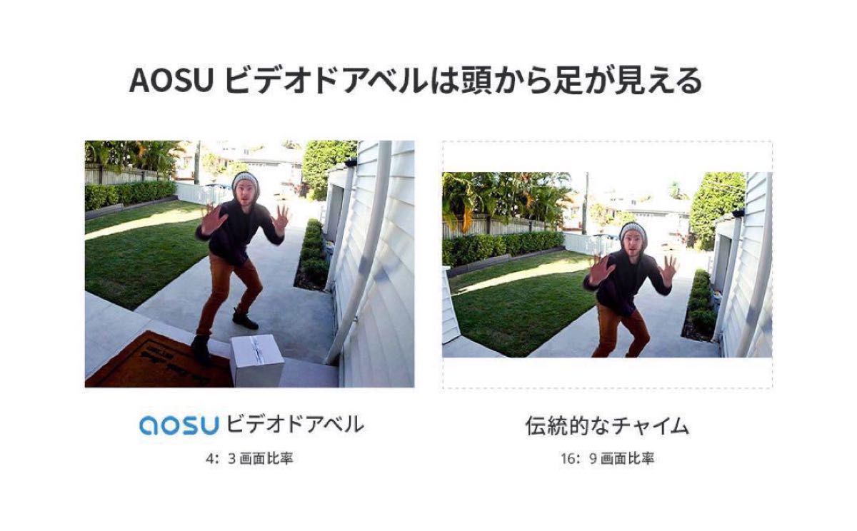 ☆未使用☆AOSU Video Doorbell Ultra Wi-Fi V8S 5MP画質 インターホン ワイヤレス スマホ連動