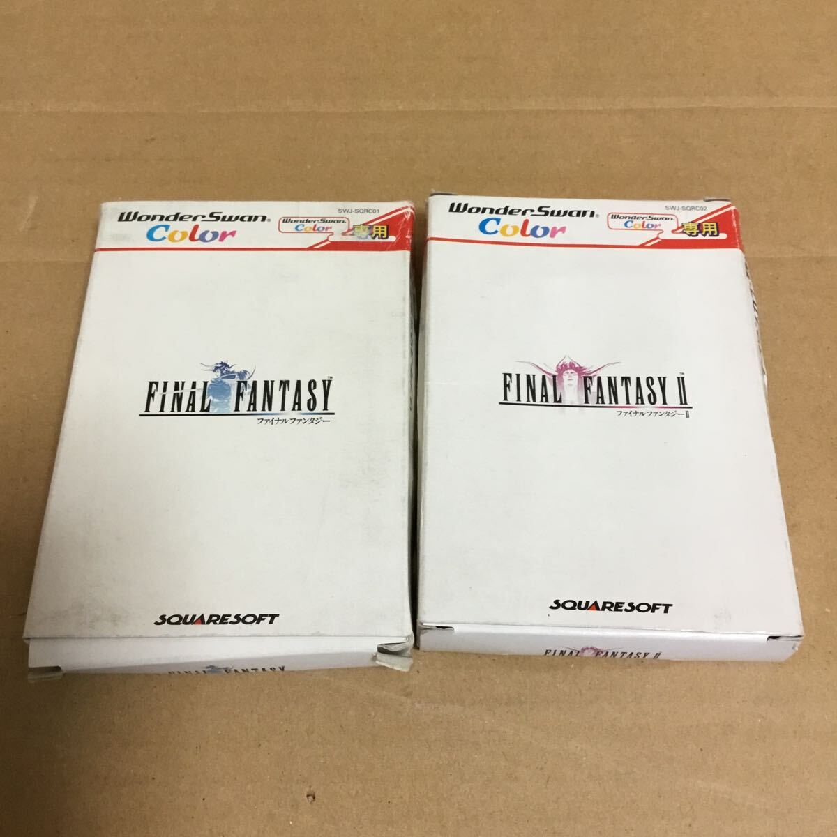 ワンダースワンカラー　ファイナルファンタジーI・II　2本まとめて　ジャンク品　ソフト　箱説明書付_画像1