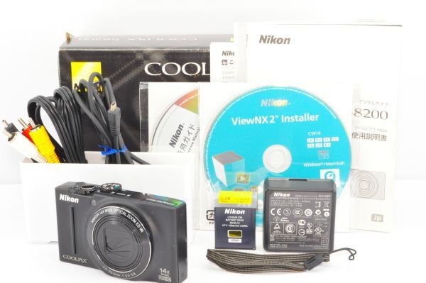 良品★Nikon ニコン COOLPIX S8200 ノーブルブラック コンパクトデジタルカメラ★元箱付き R1376