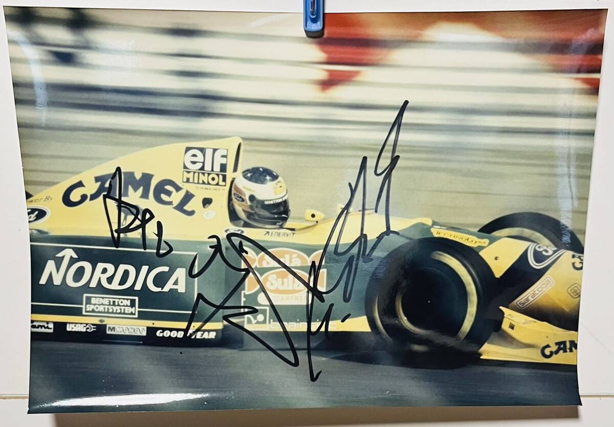 F1☆ベネトン時代☆ミハエル・シューマッハ☆直筆サイン入りフォト☆中古品☆の画像1