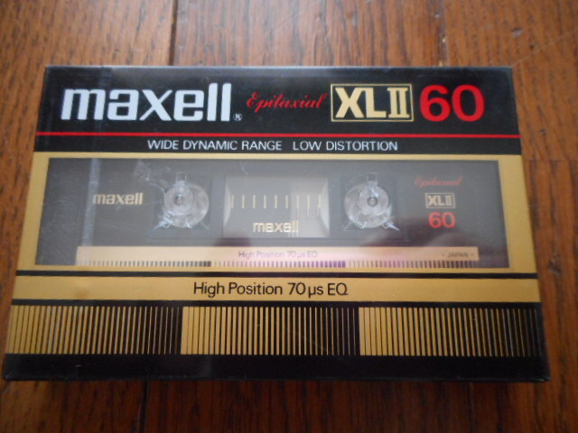  maxell XLⅡ 60　TYPEⅡ ハイポジション 60分カセットテープ　バーコード無し 日立マクセル　当時物 昭和レトロ 未開封_画像1