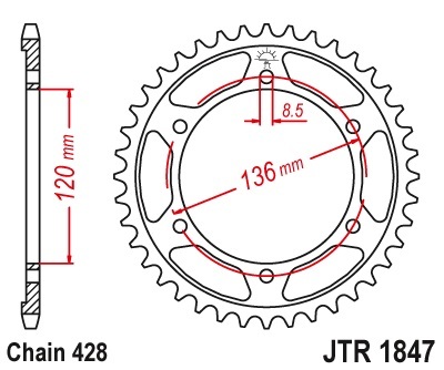 新品 JTR1847.55 (ブラック) リヤスプロケット 55T Yamaha TZR125 SRX600 XT250 SRX400 TZR80125 FZR250 400 TDR125の画像2