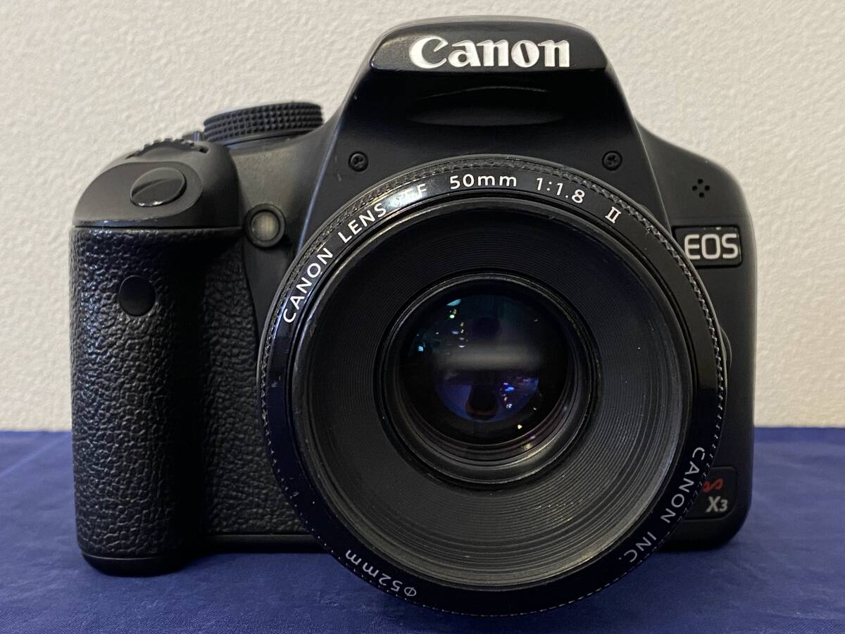 ★☆キャノン Canon EOS Kiss X3 レンズ付(EF 50mm f1.8 ii) ジャンク品☆★_画像2