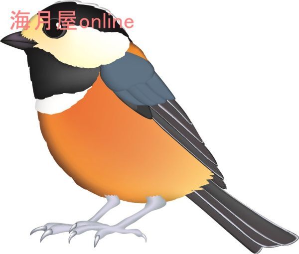鳥のステッカー　デフォルメtype2　 ヤマガラ_画像1