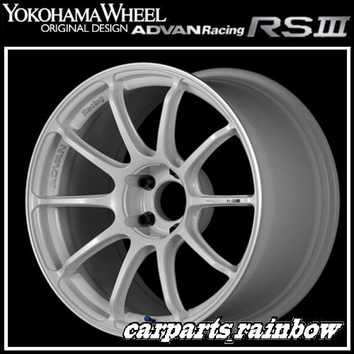 ★YOKOHAMA WHEEL ADVAN Racing RSⅢ forJaoaneseCars 18×8.0J/8J 5/100 +48★WMR/レーシングホワイトメタリック★新品 1本価格★_画像1