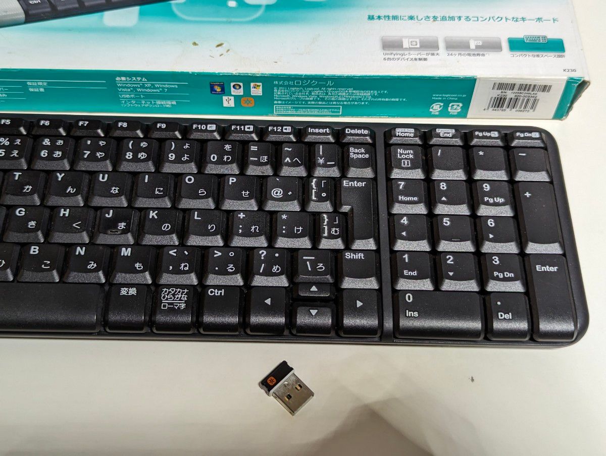 ほぼ新品 ロジクール ワイヤレスキーボード K230 レシーバ付　着せ替え赤青白全部有 USB Logicool Keyboard