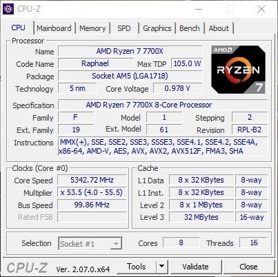 AMD Ryzen 7 7700X CPU