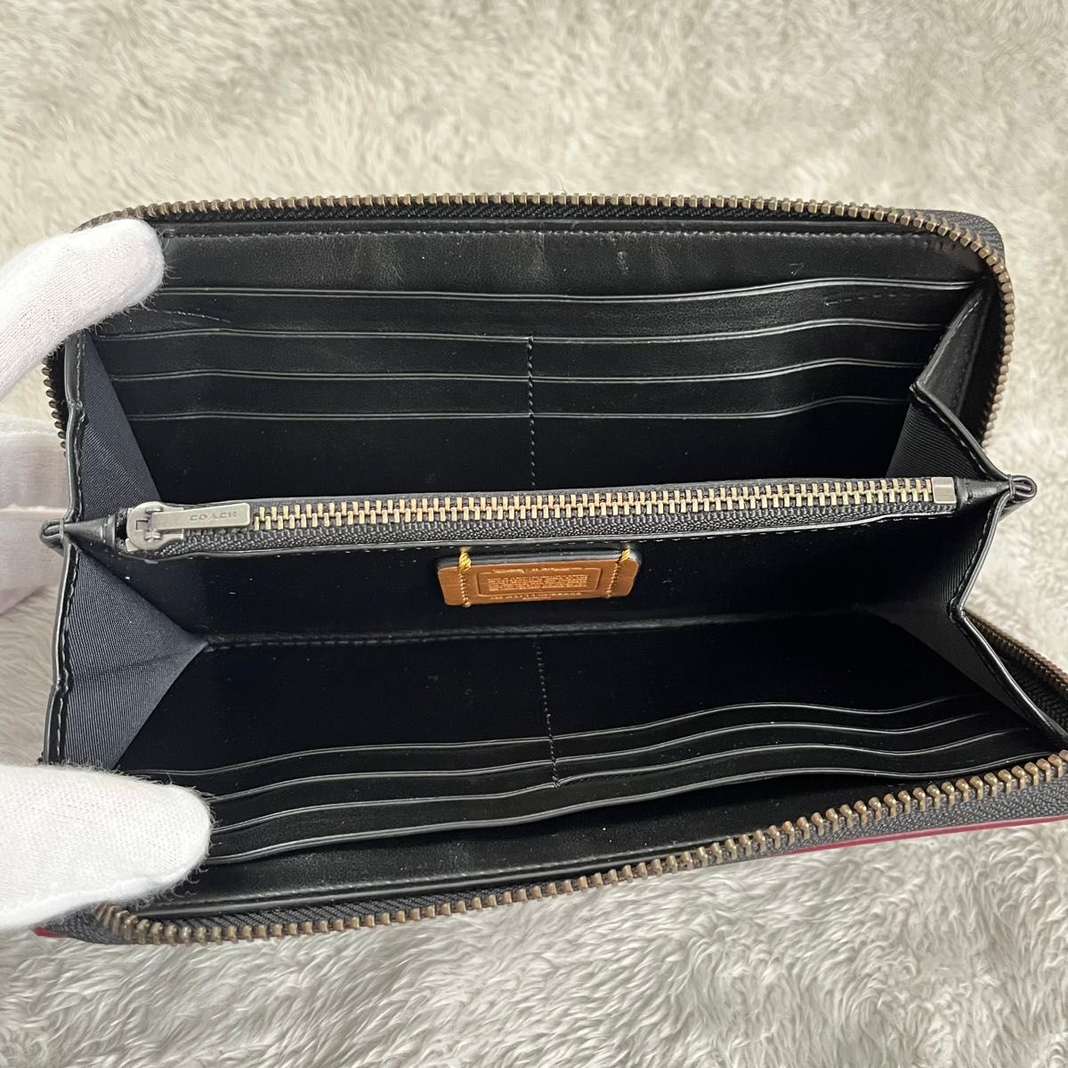 【中古・極美品】 COACH コーチ ラウンドファスナー 長財布 ディズニー コラボ ミッキー レザー　黒